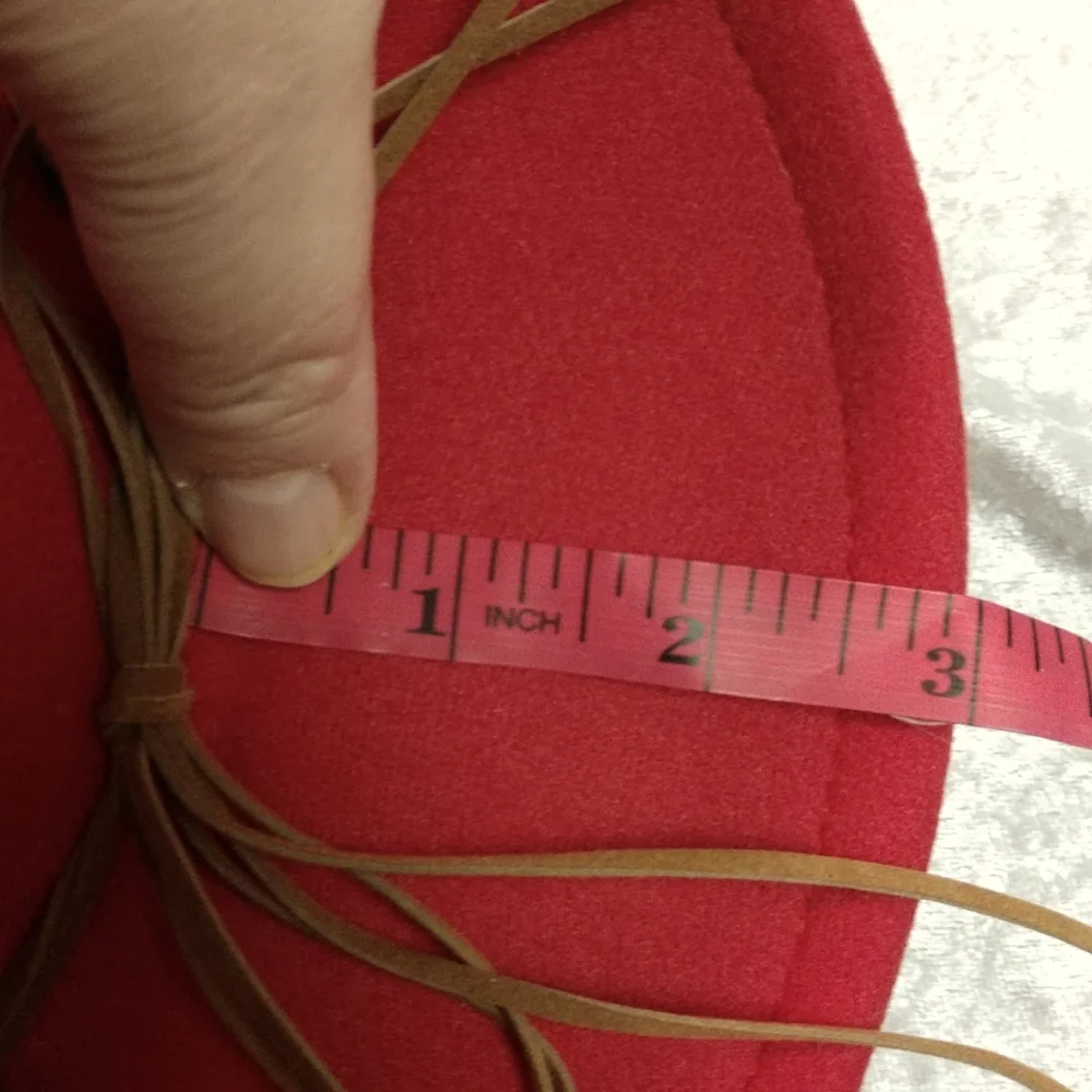 RESERVED Southern Red Cowboy Hat Turquoise Tassels Pendants Fringe Accent Boho - Picture 14 of 17